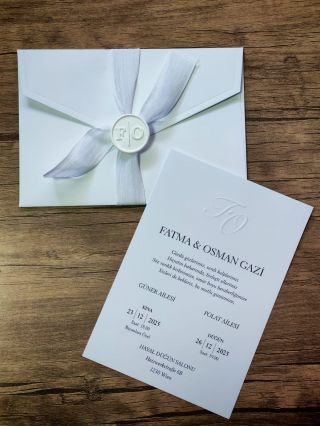 Gofre Kabartmalı Mühürlü Davetiye 1291