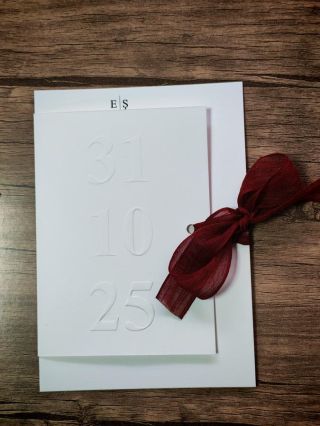 Gofre Kabartmalı Kurdelalı Davetiye 1293 - Bordo