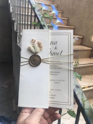 Mühürlü Çiçekli Davetiye 1299